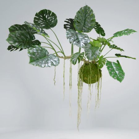 Real Touch Κρεμαστό Τεχνητό φυτό Monstera με ρίζα 110x30cm