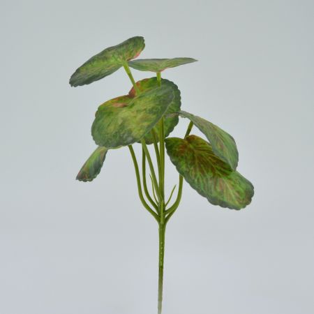 Artificial bush with 7 Begonia leaves 23cm