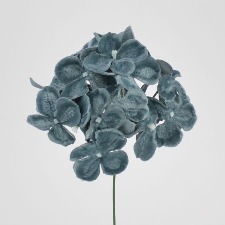 Χριστουγεννιάτικο λουλούδι Ορτανσία βελούδινο deluxe Γαλάζιο 19cm