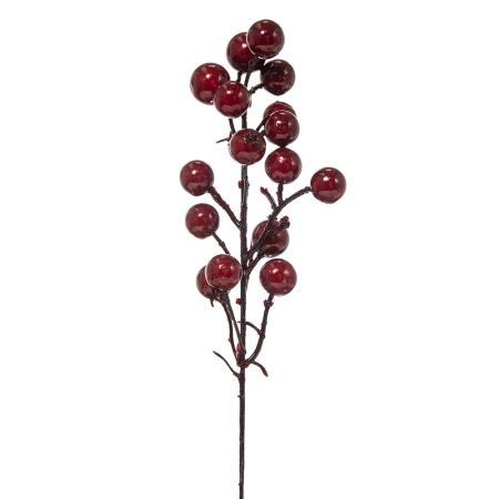 Χριστουγεννιάτικο κλαδί Berries - Γκι Μπορντό 25cm