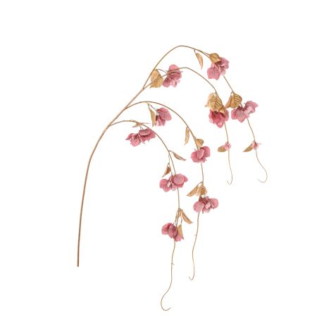 Διακοσμητικό τεχνητό κλαδί βουκαμβίλιας με Ροζ άνθη και Χρυσά φύλλα 150cm
