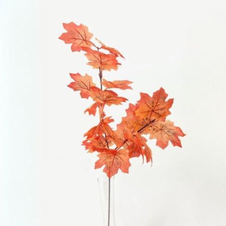 Τεχνητό κλαδί με φύλλα σφενδάμου Πορτοκαλί 65cm