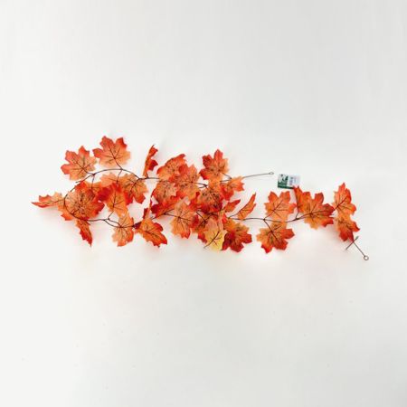 Τεχνητή Γιρλάντα με Φύλλα Σφένδαμου Πορτοκαλί 160cm