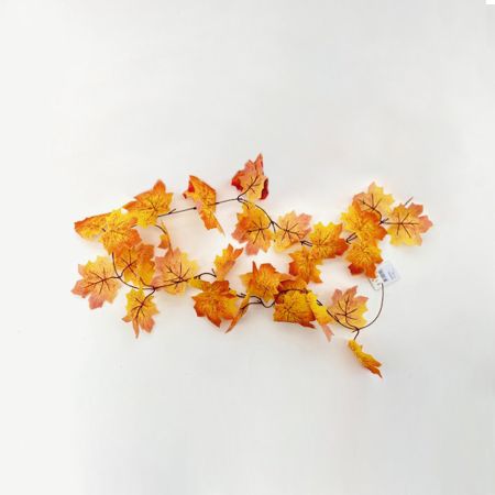Artificial Garland with Orange - Yellow Maple Leaves 160cm