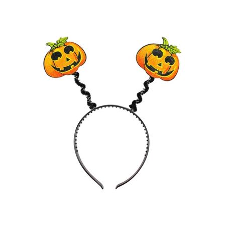 Decorative halloween head topper with pumpkins Black-Orange
