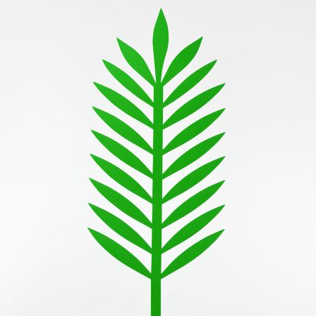 Φύλλο Φοίνικα PVC Πράσινο 43x18cm