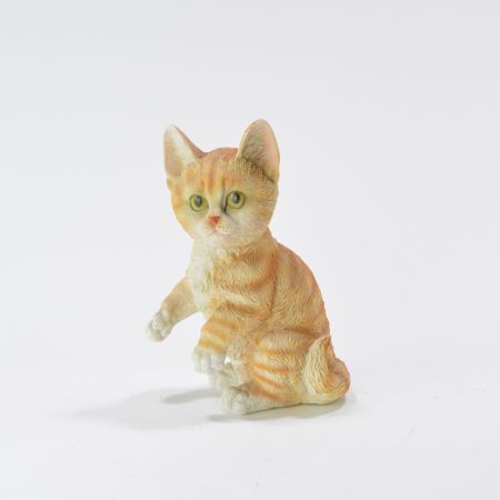 Διακοσμητικό γατάκι καθιστό  Polyresin Μπεζ-Καφέ 20x13x11cm