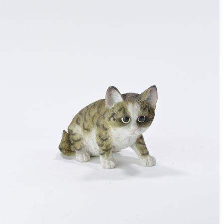 Διακοσμητικό γατάκι Polyresin Γκρι 13x18x11cm