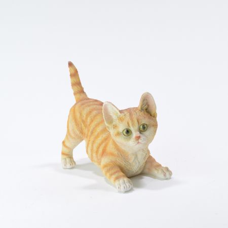 Διακοσμητικό γατάκι Polyresin Μπεζ-Καφέ 18x19x11cm