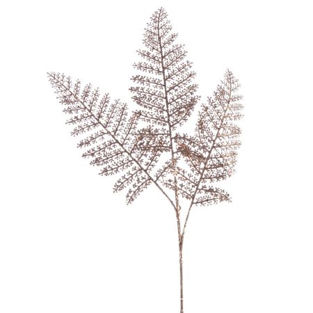 Christmas Fern branch with glitter Pink-Gold 77,5cm