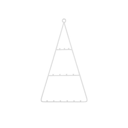Κρεμαστό μεταλλικό Χριστουγεννιάτικο δέντρο Λευκό 31x56cm