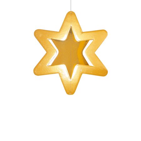 Διακοσμητικό χάρτινο χρυσό αστέρι, κρεμαστό 45cm