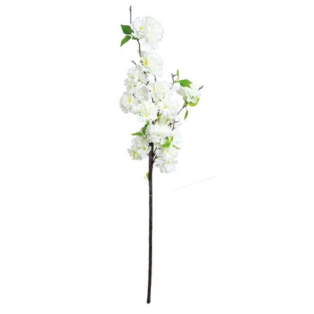 Διακοσμητικό κλαδί με άνθη κερασιάς Λευκά 100cm