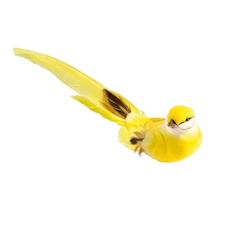 Διακοσμητικό πουλάκι με κλιπ Κίτρινο 4x24cm