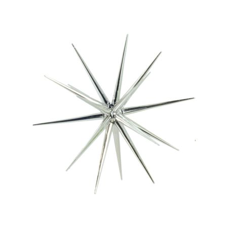 Χριστουγεννιάτικο κρεμαστό αστέρι σε σχήμα δορυφόρου Sputnik Ασημί 21cm