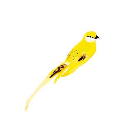Διακοσμητικό πουλάκι με κλιπ Κίτρινο 40x7x7cm