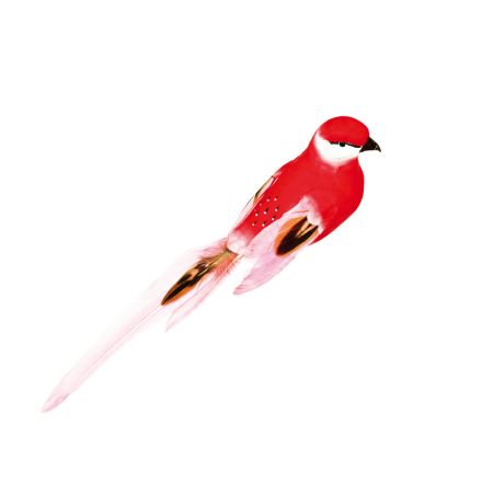 Διακοσμητικό πουλάκι με κλιπ Κόκκινο 40x7x7cm