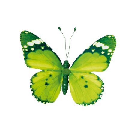 Decorative paper butterfly with clip Green 20x30cm