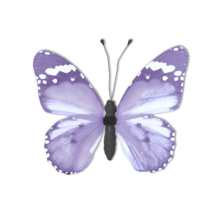 Decorative paper butterfly with clip Lilac 20x30cm