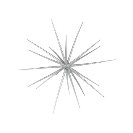 Χριστουγεννιάτικο κρεμαστό αστέρι σε σχήμα δορυφόρου Sputnik με glitter Ασημί 21cm