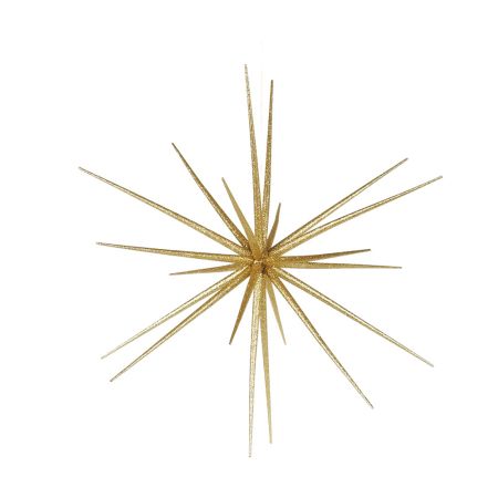 Χριστουγεννιάτικο κρεμαστό αστέρι σε σχήμα δορυφόρου Sputnik με glitter Χρυσό 55cm