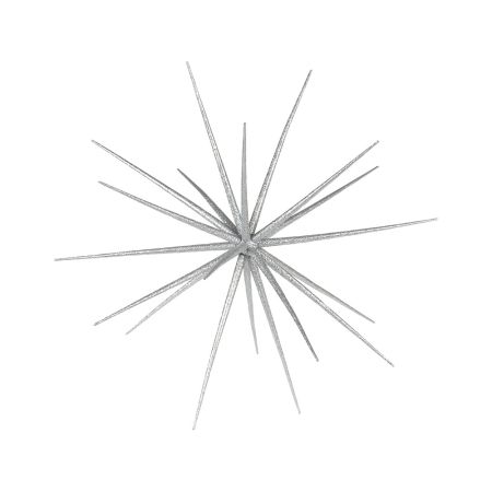 Χριστουγεννιάτικο κρεμαστό αστέρι σε σχήμα δορυφόρου Sputnik με glitter Ασημί 38cm