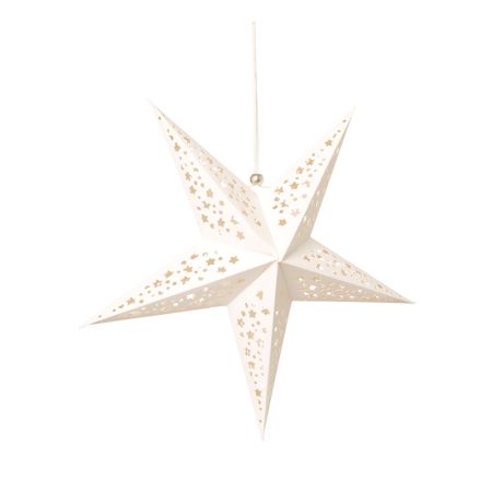 Χριστουγεννιάτικο αστέρι κρεμαστό με τρύπες σε σχήμα αστεριών Λευκό 60cm