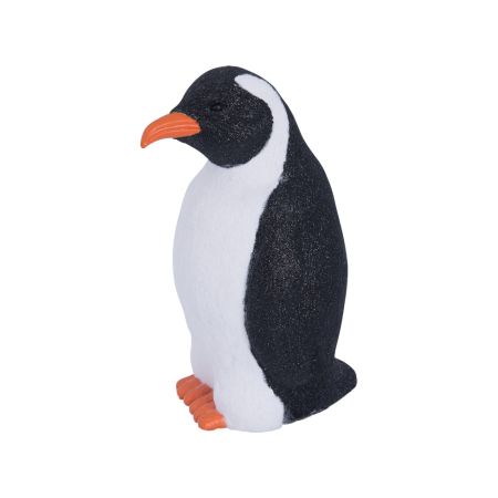 Διακοσμητικός πιγκουίνος με glitter Λευκό-Μαύρο 25x14x13cm 