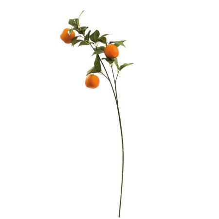 Διακοσμητικό τεχνητό κλαδί με 3 πορτοκάλια και φύλλα 70cm 