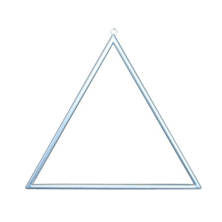 Διακοσμητικό κρεμαστό μεταλλικό τρίγωνο Ασημί 45x45cm
