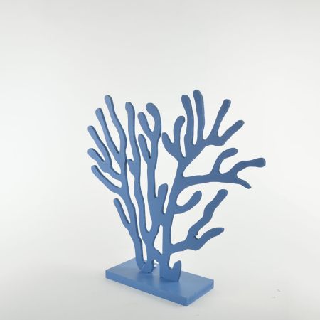 Διακοσμητικό ξύλινο κοράλλι Μπλε με βάση 52x46cm