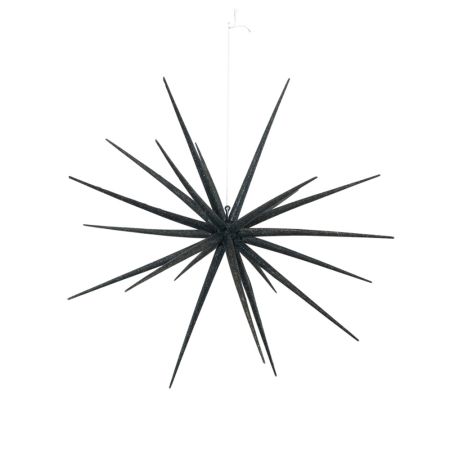 Χριστουγεννιάτικο κρεμαστό αστέρι σε σχήμα δορυφόρου Sputnik με glitter Μαύρο 38cm
