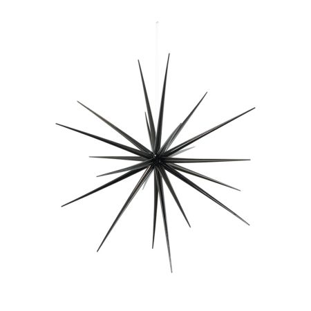 Χριστουγεννιάτικο κρεμαστό αστέρι σε σχήμα δορυφόρου Sputnik Μαύρο 38cm