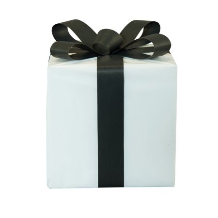 Κουτί δώρου με φιόγκο Λευκό-Μαύρο 30x30cm 