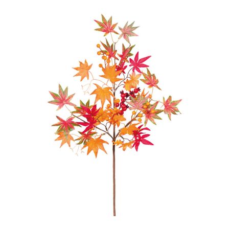 Τεχνητό κλαδί με φύλλα σφενδάμου Πορτοκαλί-Κόκκινο 60x28cm