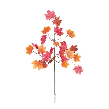 Τεχνητό κλαδί με φύλλα σφενδάμου Πορτοκαλί-Κόκκινο 90cm