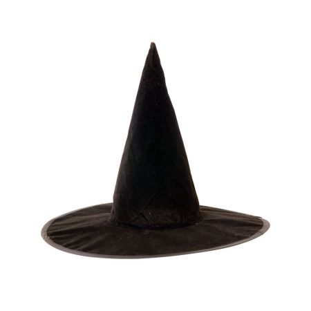 Διακοσμητικό βελούδινο καπέλο μάγισσας Μαύρο 44x44x36cm