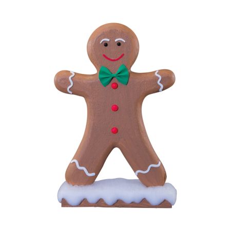 Decorative gingerbread-boy self-standing Brown-White 50x30x9cm 