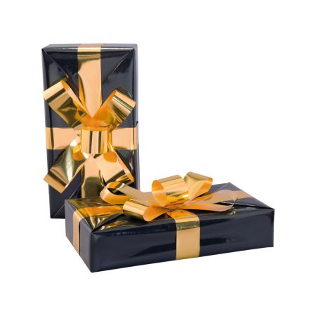 Κουτί δώρου με φιόγκο Μαύρο-Χρυσό 40x20x8cm