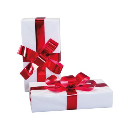 Κουτί δώρου με φιόγκο Λευκό-Κόκκινο 25x12x5cm