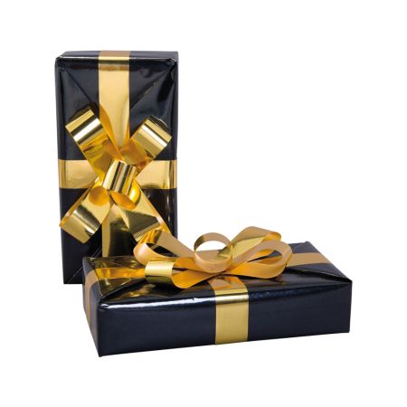 Κουτί δώρου με φιόγκο Μαύρο-Χρυσό 25x12x5cm