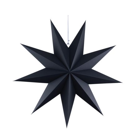 Hanging christmas folding star 9-pointed - Black 60cm