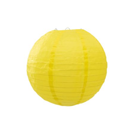 Διακοσμητικό φανάρι - μπάλα Κίτρινη 30cm