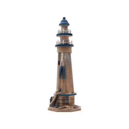 Decorative lighthouse Brown - Blue 38x13x13cm 