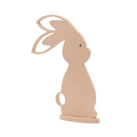 Decorative Wooden rabbit figure Pink 30x20cm