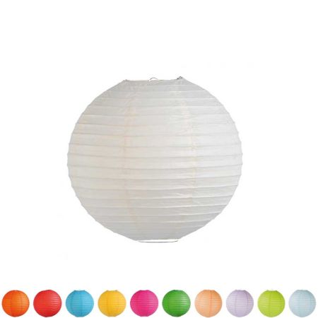 Διακοσμητικό φανάρι - μπάλα Λευκό 30cm