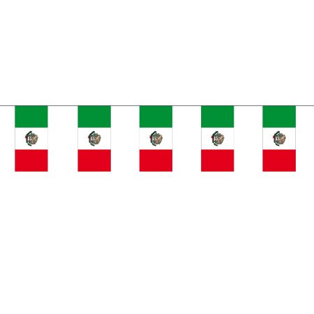 Decorative garland with paper flag-Mexico-4m