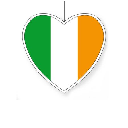 Κρεμαστή χάρτινη καρδιά με σημαία της Ιρλανδίας 14cm