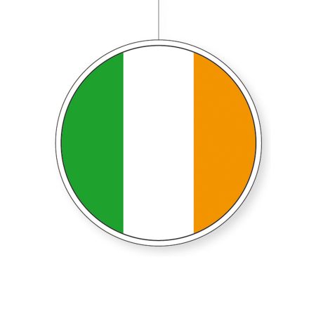 Hanging paper with Irland flag print 14cm