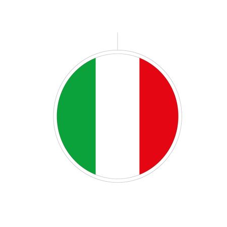 Hanging paper with Italy flag print 14cm